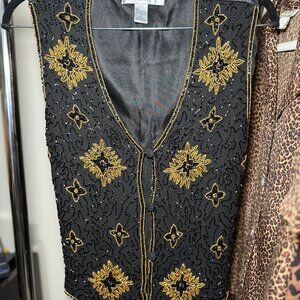 Vintage Amanda Smith Silk Beaded Vest